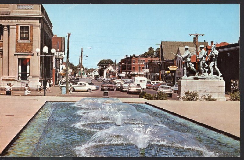 PEI Street View War Memorial CHARLOTTETOWN with older cars Chrome 1950s-1970s