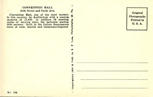 PA - Philadelphia. Convention Hall     *RPPC