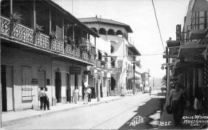 Mexico Manzanillo 1940s Calle Street Scene Magda RPPC Photo Postcard 22-3697