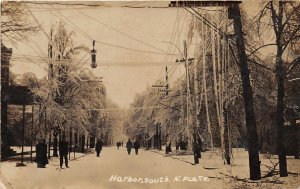 J6/ Conneaut Ohio RPPC Postcard c1910 Winter Storm Ice Snow Street  151