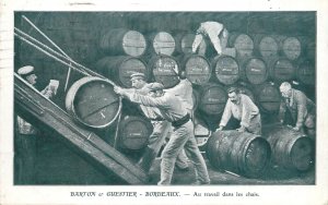 At work in the Bordeaux wine cellars 1920 France - Barton & Guestier publicity