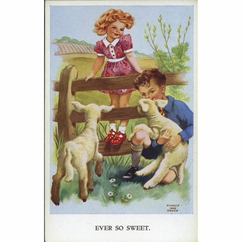 Valentine's 'Children's Series' Gladys Ann Couch Postcard 'Ever so sweet'