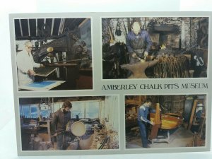 Amberley Chalk Pits Museum Sussex UK Vintage MV Postcard Craftsmen at Work