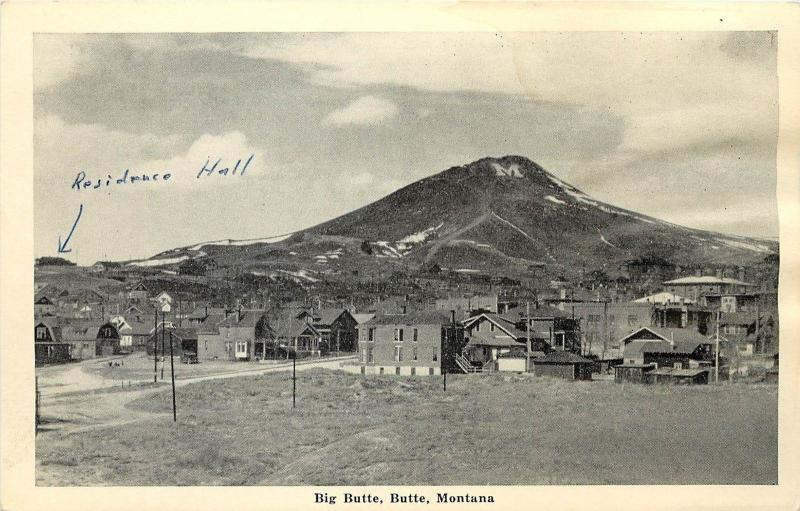 1915-30 Unposted Printed Postcard Big Butte, Butte, Montana MT & Town View 