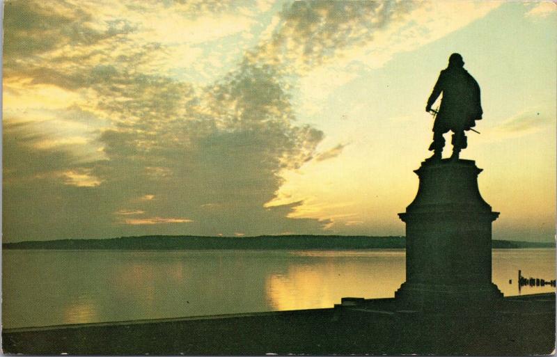 Sunset at Jamestown, Virginia, Captain John Smith statue