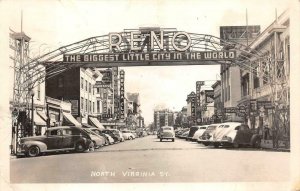 RPPC NORTH VIRGINIA STREET RENO NEVADA REAL PHOTO POSTCARD 1946