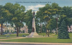 World War Memorial in Victory Park - Manchester NH, New Hampshire - Linen