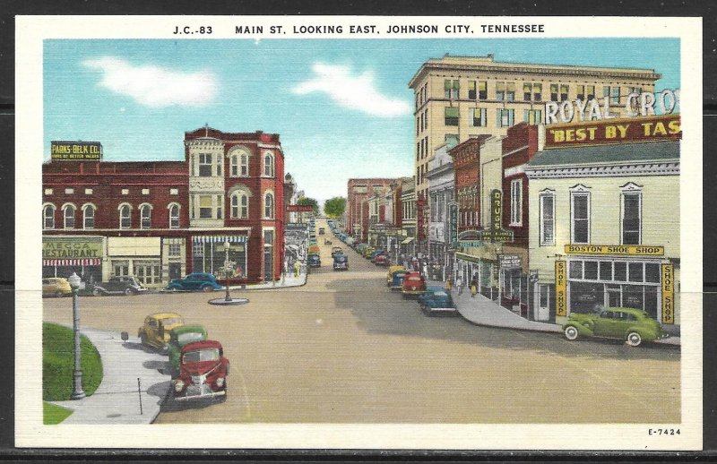 Tennessee, Johnson City - Main St Looking East - [TN-046]