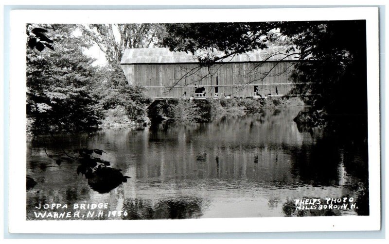 1939 Waterloo Covered Bridge Warner New Hampshire NH Vintage RPPC Photo Postcard