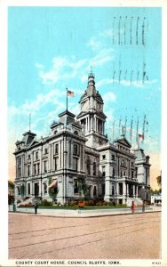 Iowa Council Bluffs County Court House 1928 Curteich