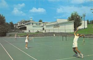 Loch Sheldrake New York 1960s Postcard Charles & Lillian Brown's Hotel Tennis