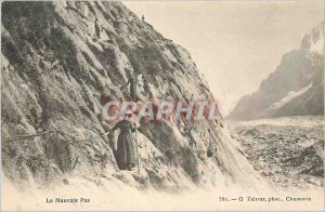 Old Postcard The Bad Not Chamonix Mountaineering