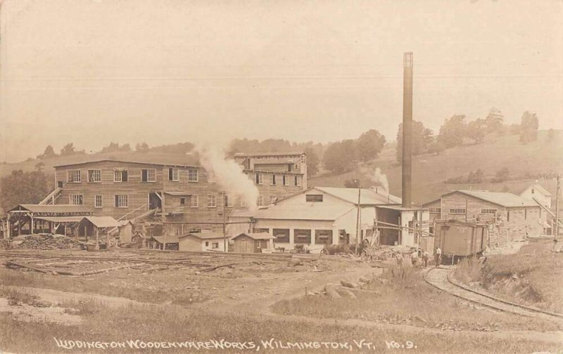 Wilmington Vermont Luddington Woodenware Works Real Photo Postcard AA28953