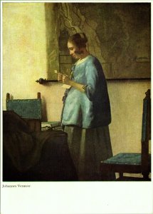 Young Woman Reading a Letter John Vermeer van Delft Rijksmuseum Postcard