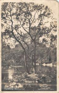 B107622 Sweden Trelleborg Stadsparken Lake real photo uk