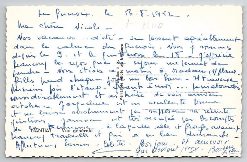 France General View of Nantiat RPPC c1950 Real Photo Postcard D24