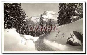 Postcard Modern Megeve Route du Mont d Arbois and needle Varan