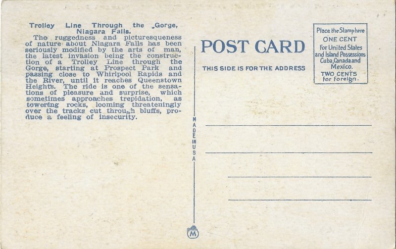 Giant Rock and Trolley Line Through the Gorge Niagara Falls New York