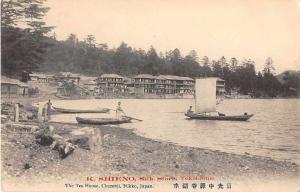 Nikko Japan birds eye view The Tea House Lake Chuzenji antique pc Y15464