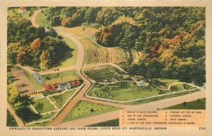 Postcard Indiana Martinsville Grassyfork Gardens Aerial View Metrocraft 23-5893