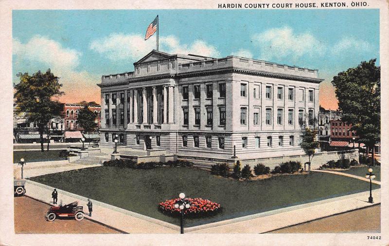 Hardin County Court House, Kenton, Ohio, Early Postcard, Used