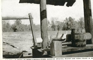 Postcard Early View of Old Well of Berry-Lincoln Store, Petersburg, IL.  L1