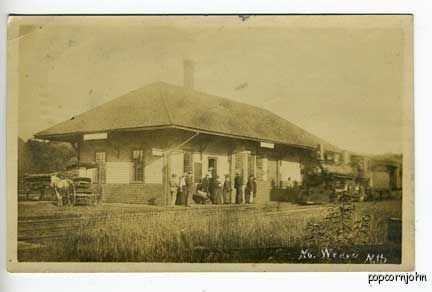 North Weare NH Railroad Station Train RPPC Postcard