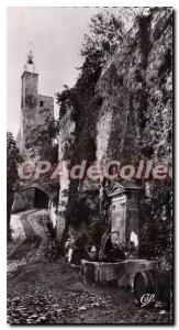 Postcard Old Vaison la Romaine belfry and door at the Top