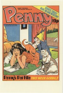 Penny Girls 1970 Comic Gerbil Issue Dogs Cats Postcard
