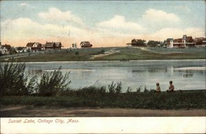 Cottage City Martha's Vineyard MA Sunset Lake Homes c1905 Postcard 