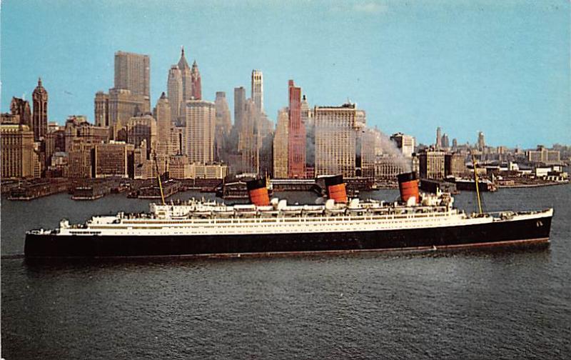 Queen Mary and New York City, Cunard Superliner White Star Line Cunard Ship U...