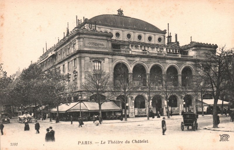 Vintage Postcard Le Theatre Du Chattelet Theatre And Opera House Paris France