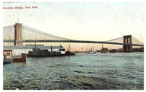 Brooklyn Bridge New York Postcard Early 1900s Posted