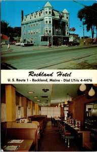 Vtg Rockland Maine ME Rockland Hotel Multiview Restaurant 1950s Postcard