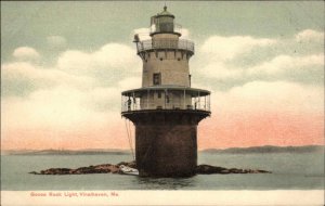 Bakers Island Massachusetts MA Lighthouse Rotograph c1900s-10s Postcard
