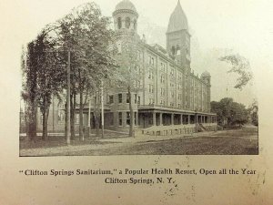 Vintage Postcard 1905 Clifton Springs Sanitarium Popular Health Resort NY Menu