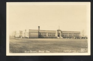 RPPC NYSSA OREGON HIGH SCHOOL BUILDING ELLIS 3927 REAL PHOTO POSTCARD