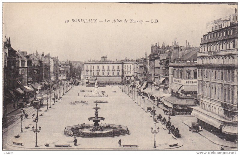 BORDEAUX, Gironde, France, 1900-1910's; Les Allees De Tourny