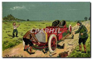 Old Postcard Fantasy Illustrator Panadini Automotive