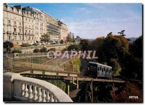 Postcard Modern Pau Pyrenees The funicular and the Pyrenees Boulevard