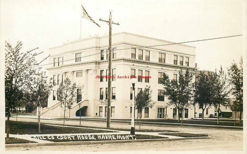 MT, Havre, Montana, RPPC, Hill County Court House Building, Photo No 68