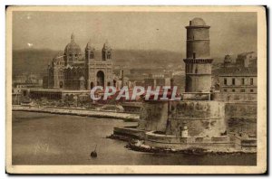 Old Postcard Marseille The Cathedral and Fort St. John