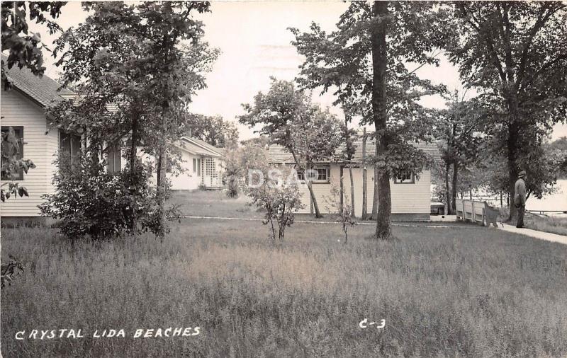 C82/ Lake Lida Minnesota Mn Photo RPPC Postcard 1946 Crystal Lida Beach Cabins