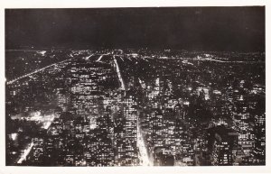 New York City North View At Night From The Empire State Building Real Photo