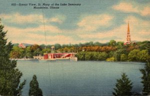 Illinois Mundelein Scenic View St Mary Of The Lake Seminary Curteich