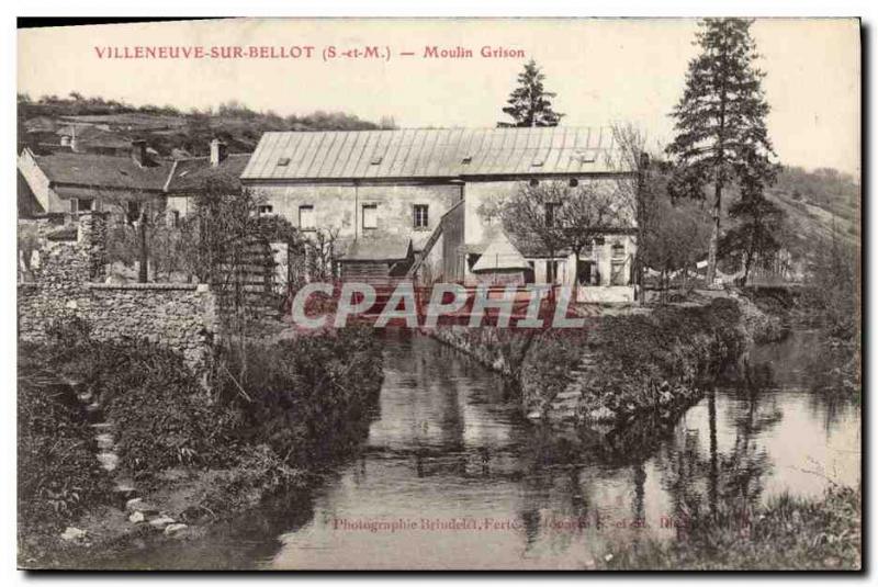 Postcard Old water mill Villeneuve sur Bellot Moulin Grison