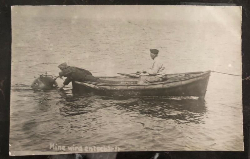 Mint Germany RPPC Real Picture Postcard WWI Marine Mine Been defused