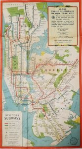 New York Subway Map Given to 1940s Military Recruits from NY Telephone Company