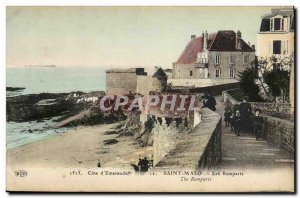 Postcard Old St Malo Les Remparts