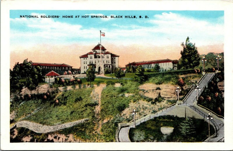 VTG National Soldiers Home At Hot Springs Black Hills South Dakota SD Postcard